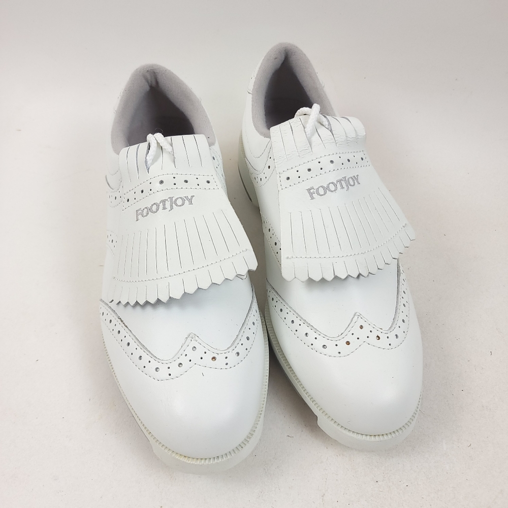 FootJoy Softjoys Wing Tip Kiltie White Golf Shoes 98566 Size 6.5N